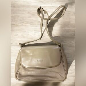 Faux Leather Nude Tan Classic crossbody shoulder bag simple office simple cute